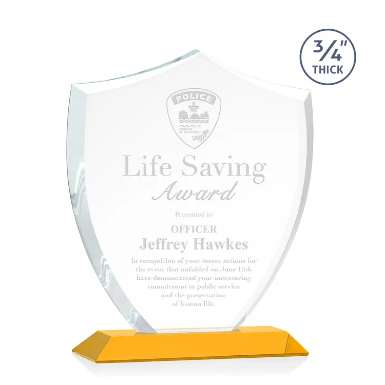Scudo Shield Award - Starfire Crystal - Engraved #2