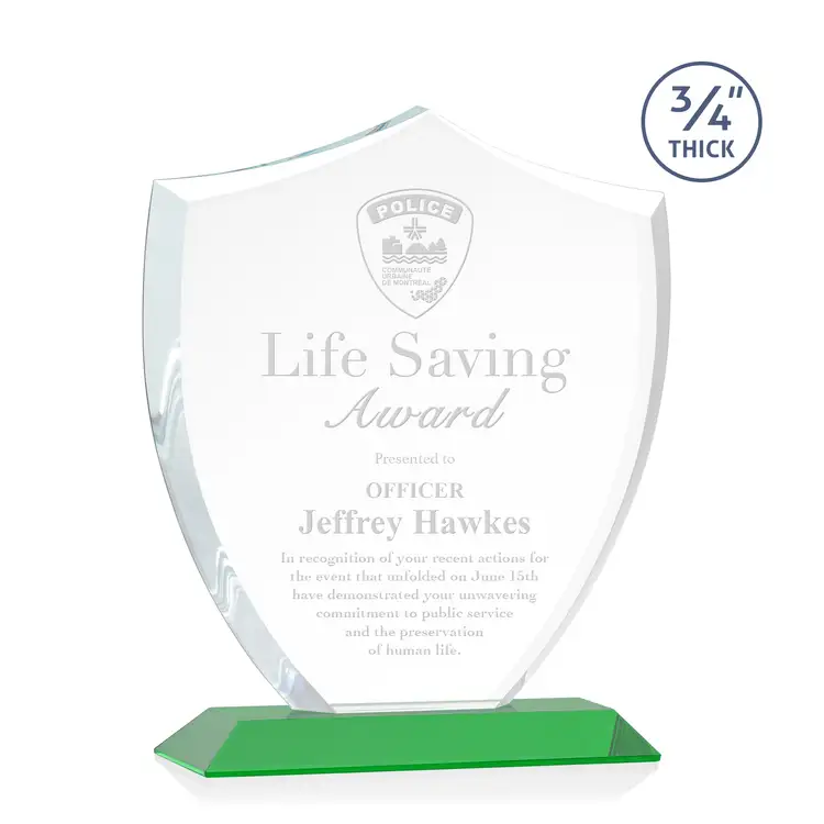 Scudo Shield Award - Starfire Crystal - Engraved #3