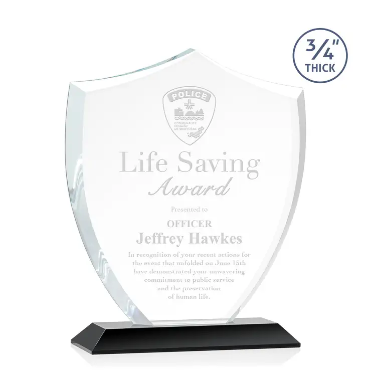 Scudo Shield Award - Starfire Crystal - Engraved #4