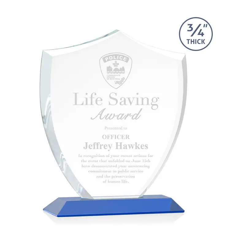 Scudo Shield Award - Starfire Crystal - Engraved #5