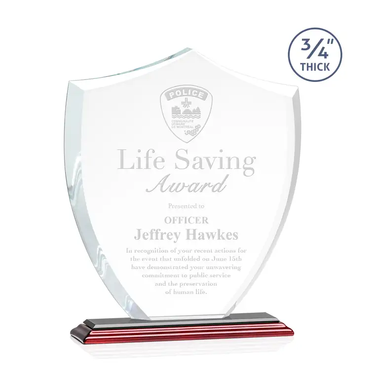 Scudo Shield Award - Starfire Crystal - Engraved #6