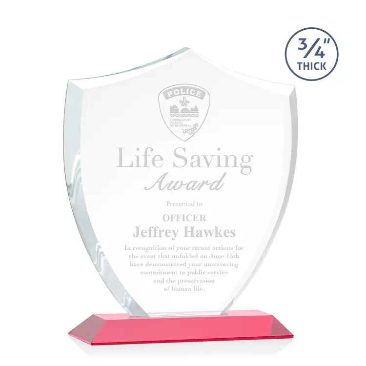 Scudo Shield Award - Starfire Crystal - Engraved #7