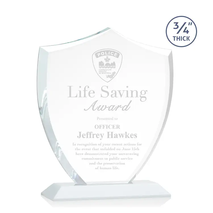 Scudo Shield Award - Starfire Crystal - Engraved #8