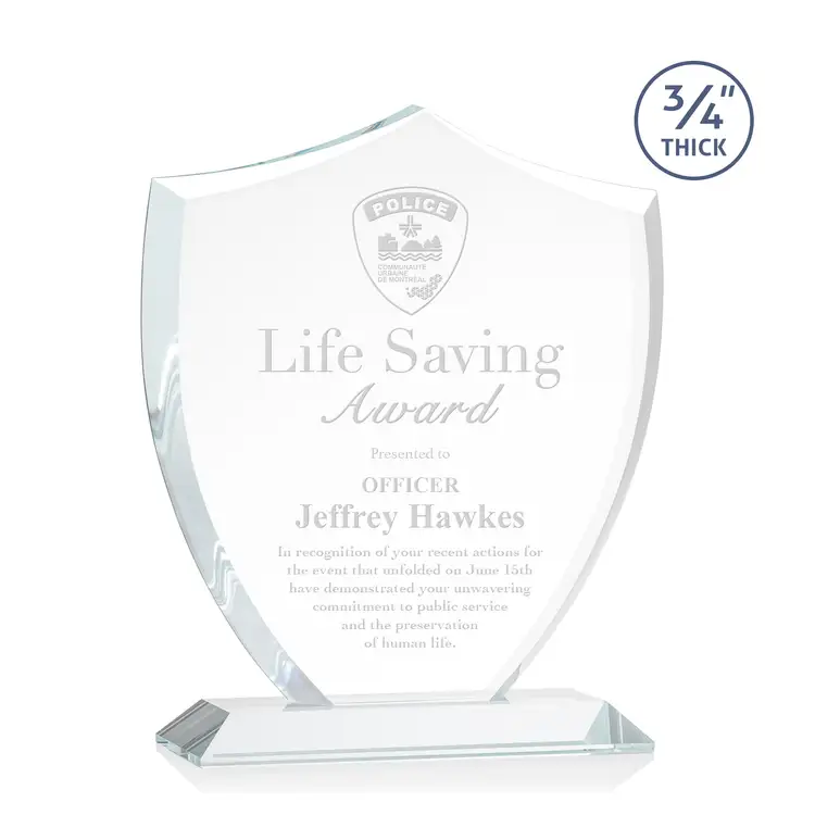Scudo Shield Award - Starfire Crystal - Engraved #9