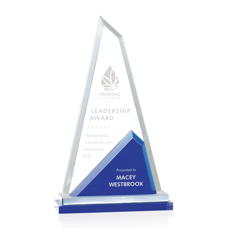 Trophée Shaftsbury en cristal Starfire sur double socle #2