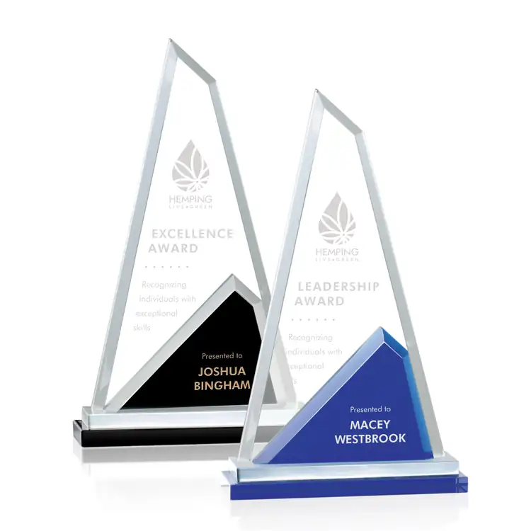 Trophée Shaftsbury en cristal Starfire sur double socle