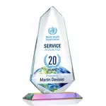Trophée Sheridan à socle prismatique en cristal Starfire - Multicolore