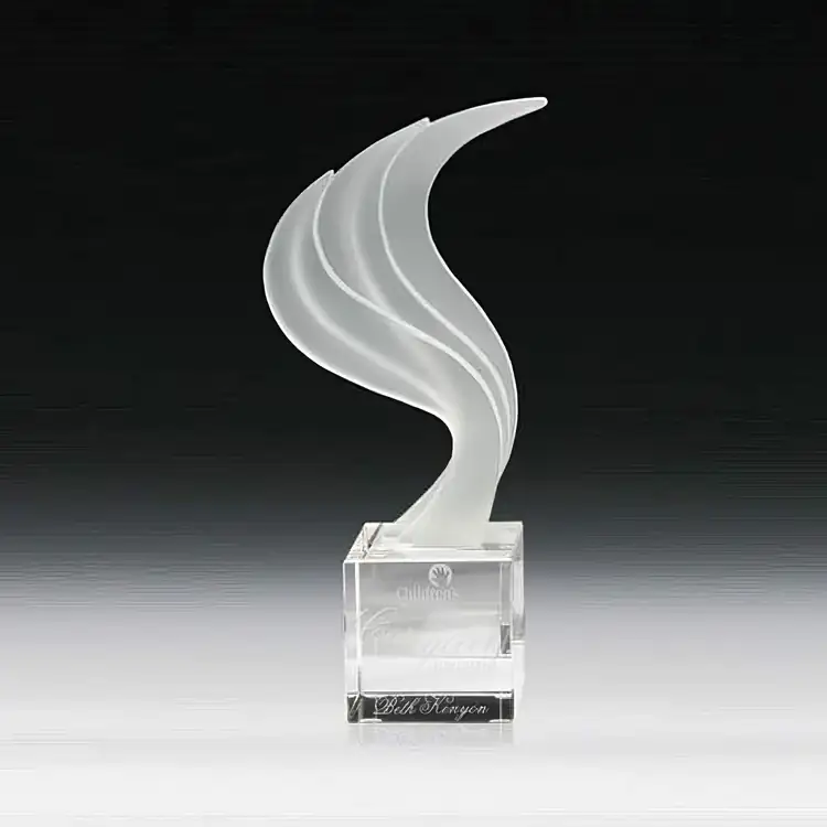 R.S. Owens Signet Starfire Crystal Award on Optical Crystal Base #2