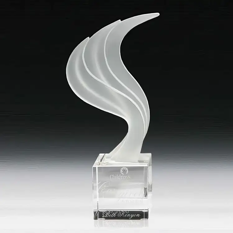 R.S. Owens Signet Starfire Crystal Award on Optical Crystal Base #3