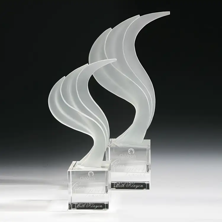 R.S. Owens Signet Starfire Crystal Award on Optical Crystal Base