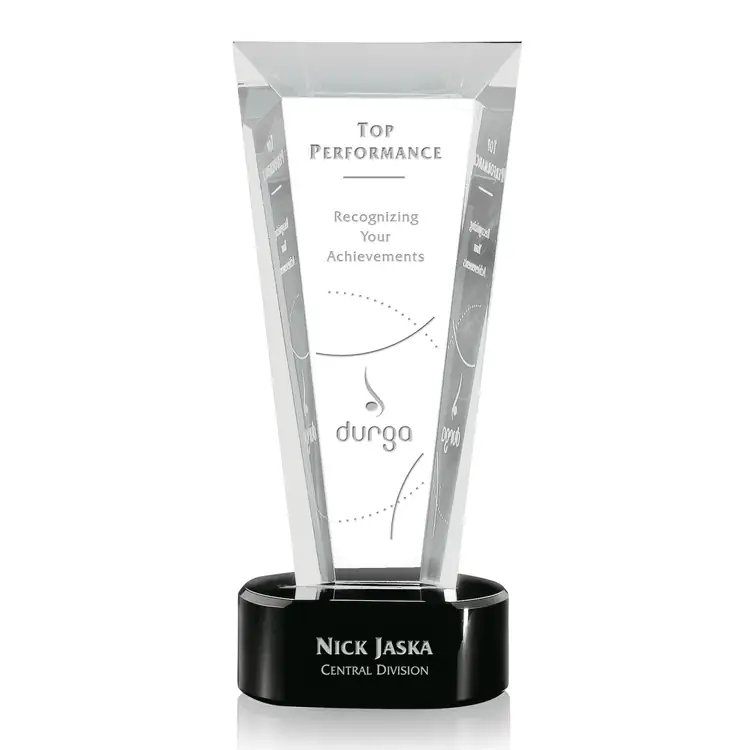 Trophée Simcoe en cristal optique sur socle coloré #2