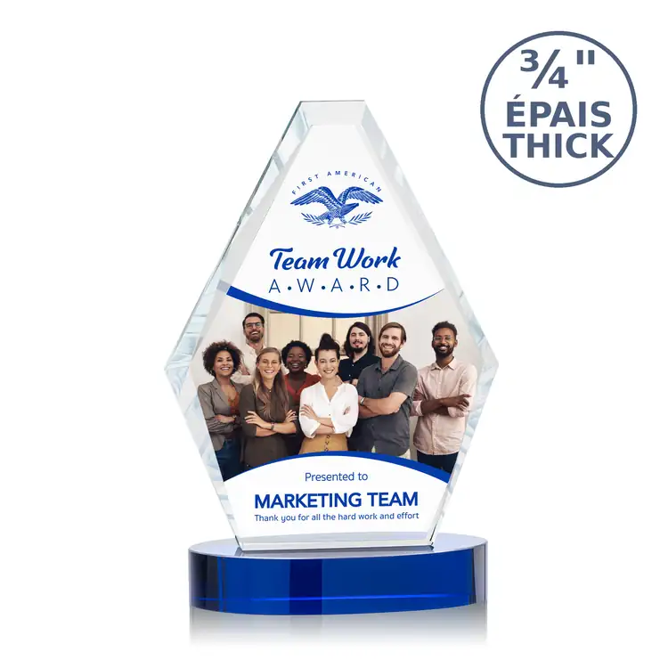 Sloane Optical Crystal Award on Sapphire Base Multicolor #3