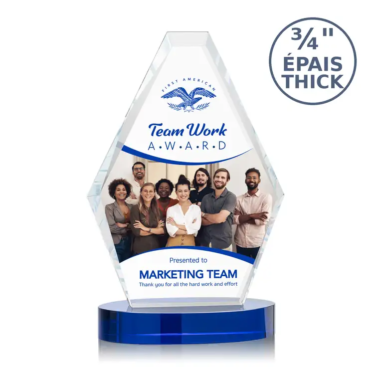 Sloane Optical Crystal Award on Sapphire Base Multicolor #4