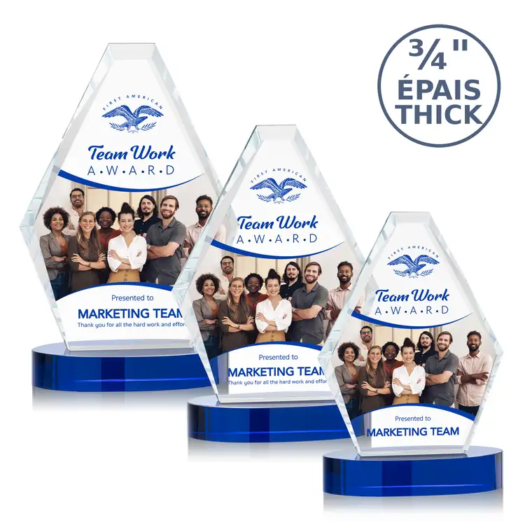 Sloane Optical Crystal Award on Sapphire Base Multicolor