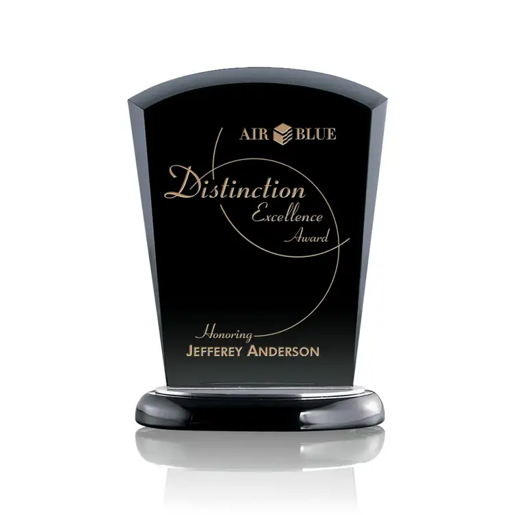 Solomon Black Starfire Crystal Award - Deep Etch #2
