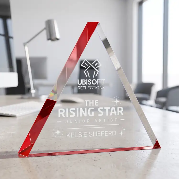 Spartan Acrylic Award - Triangle - Laser Engraving #9