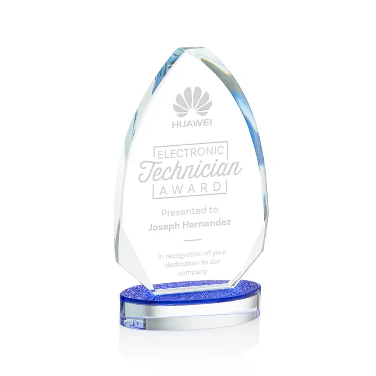 Stanmore Starfire Crystal Award on Blue Base #2