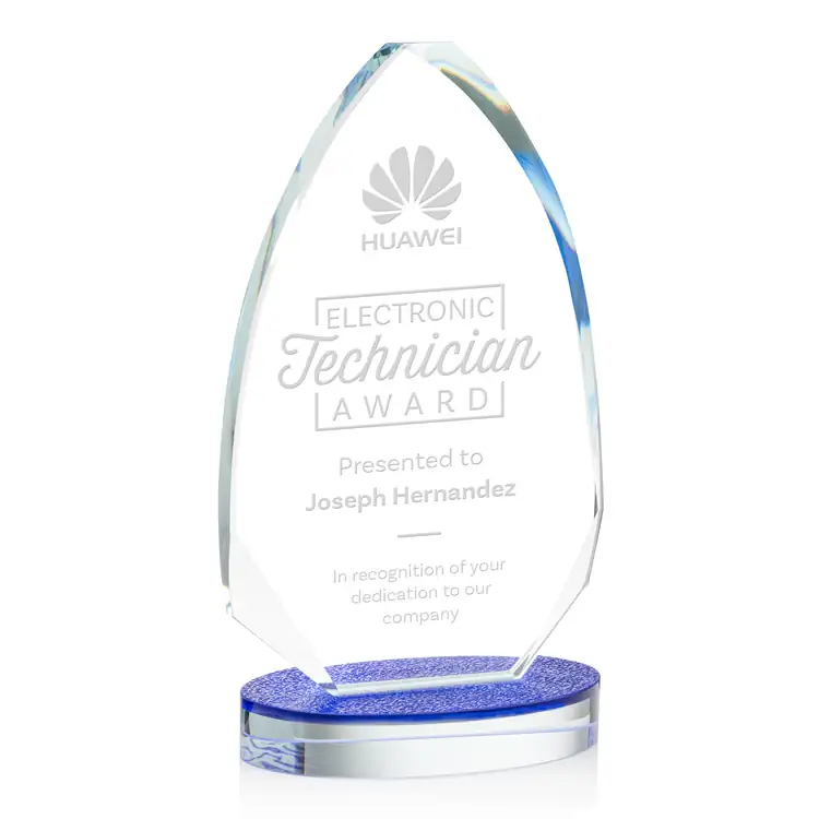 Stanmore Starfire Crystal Award on Blue Base #4