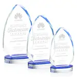 Trophée Stanmore en cristal Starfire sur socle bleu