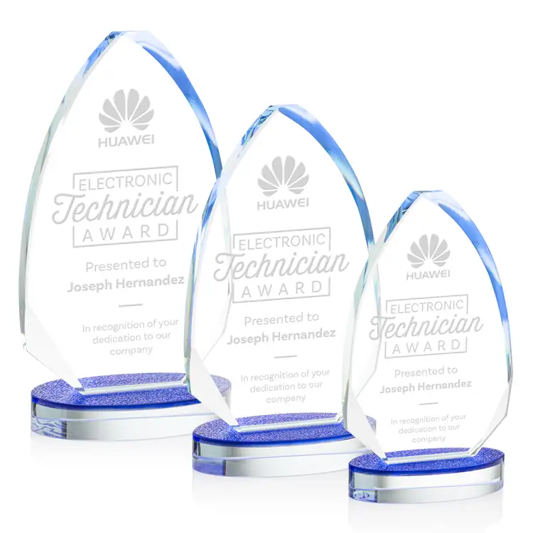 Stanmore Starfire Crystal Award on Blue Base