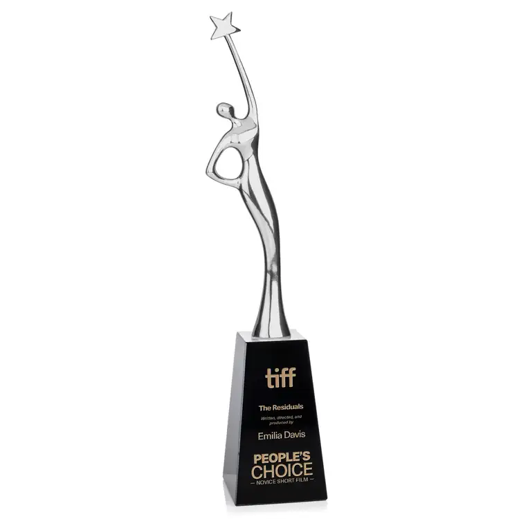 Star Goddess Metal and Crystal Award on Black Base - Laser Engraving #3