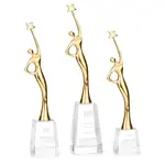 Trophée Star Goddess en métal et cristal sur socle transparent - Gravure