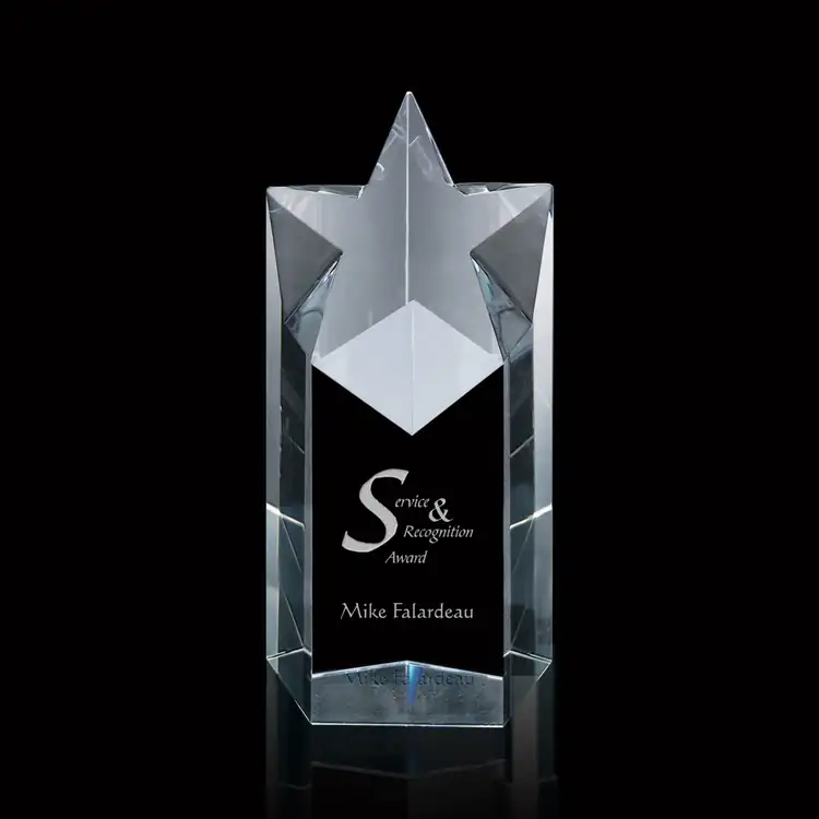 Star Tower Crystal Award - Deep Etch #3