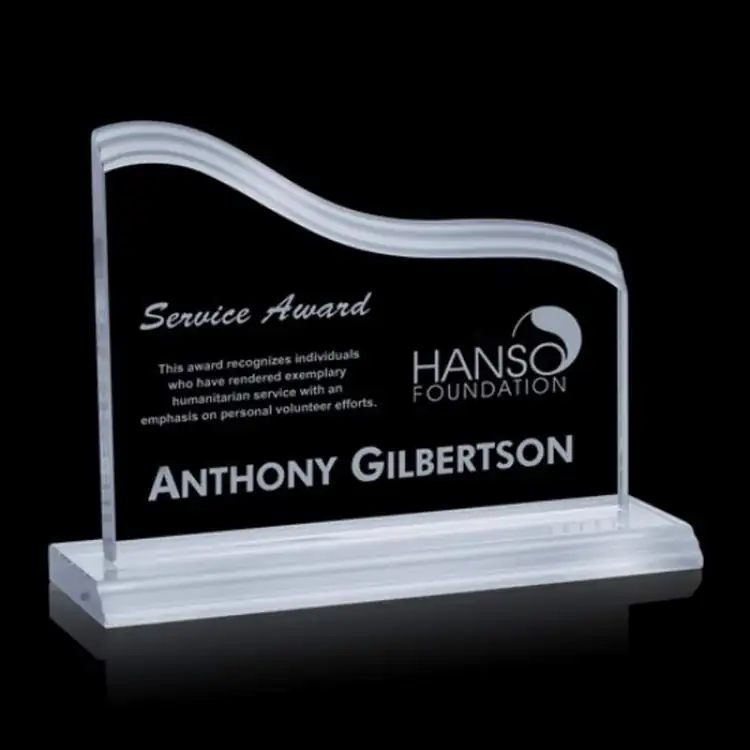 Steeles Jade Glass Award - Deep Etch