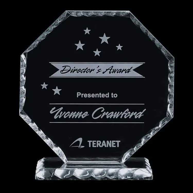 Stockton Jade Glass Award - Deep Etch