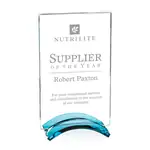 Trophée Stoic rectangulaire en cristal Starfire sur arches bleues