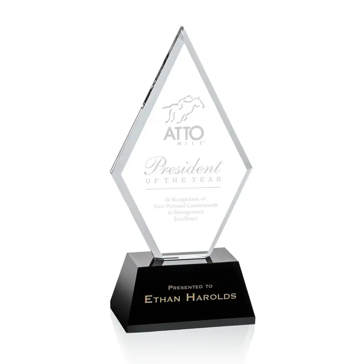 Strabane Optical Crystal Award on Black Base #2