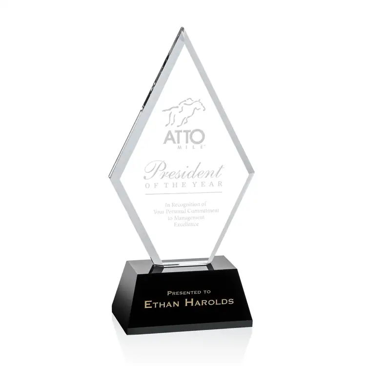 Strabane Optical Crystal Award on Black Base #3