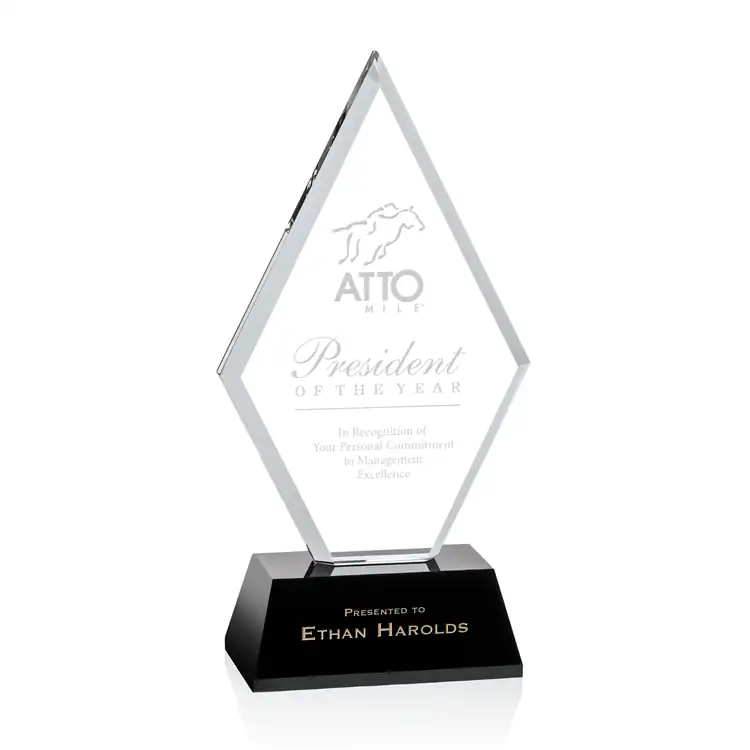 Strabane Optical Crystal Award on Black Base #4