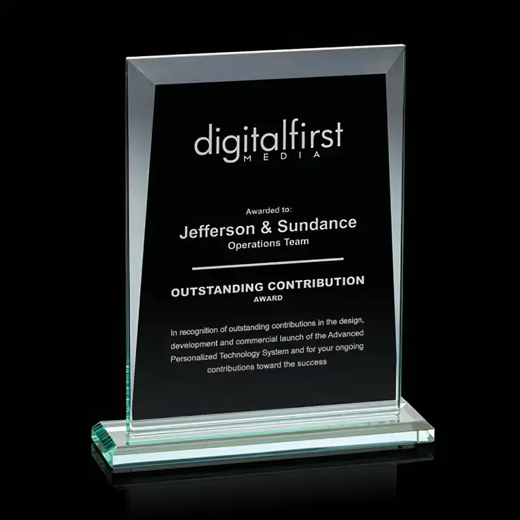 Sullivan Jade Crystal Award - Deep Etch #2