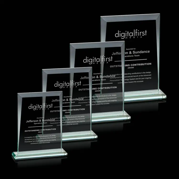 Sullivan Jade Crystal Award - Deep Etch