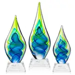 Trophée Sunnidale en verre d’art - Goutte sur socle Sheffield transparent - Gravure