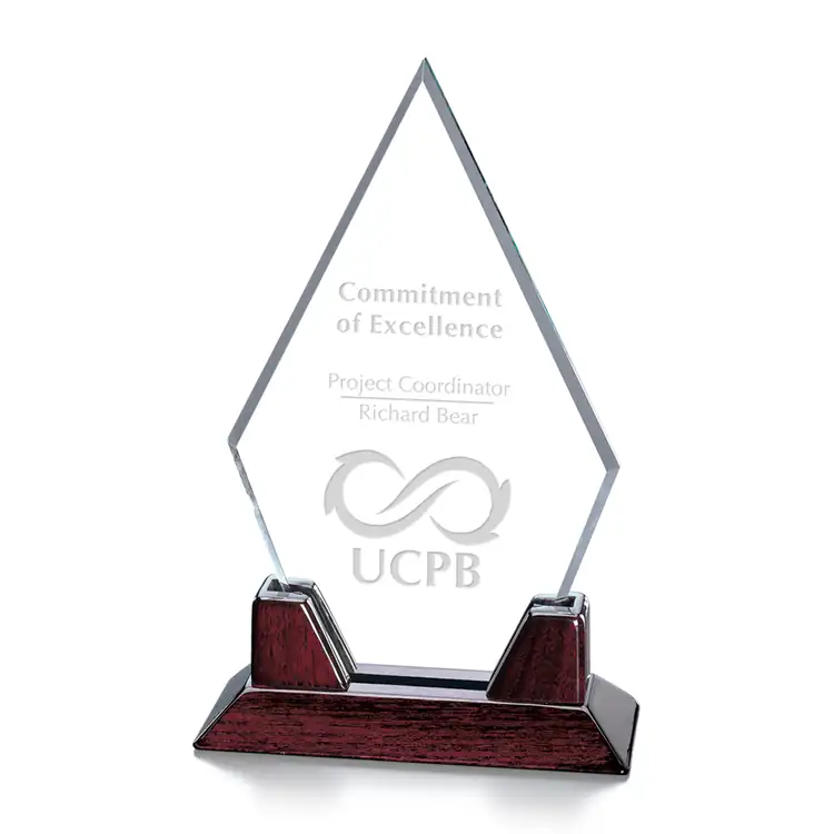 Sunrise Starfire Crystal Award - Deep Etch #2