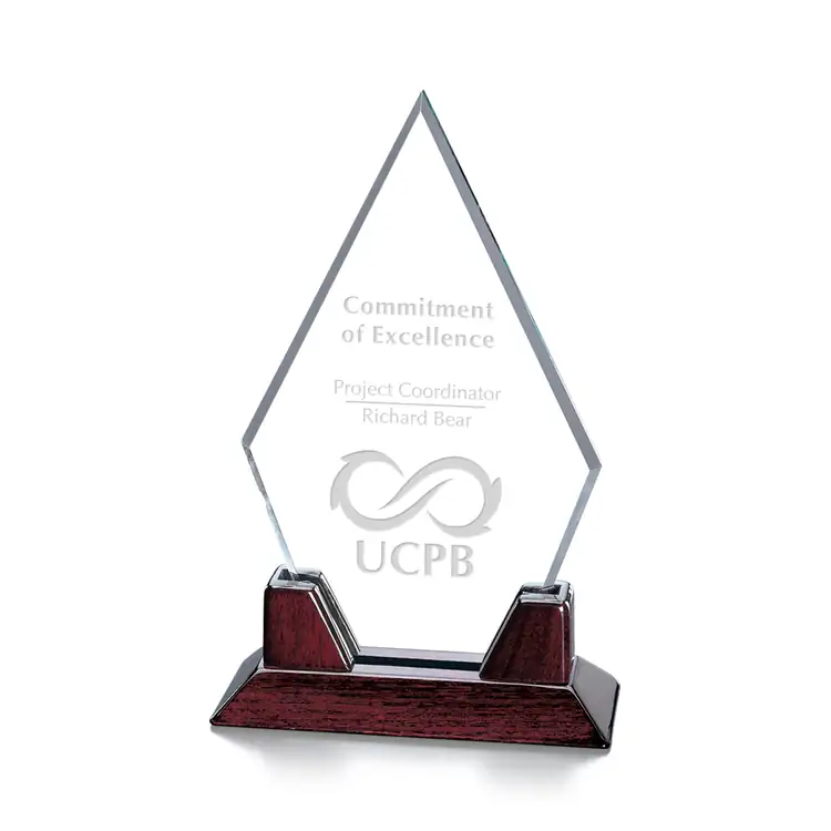 Sunrise Starfire Crystal Award - Deep Etch