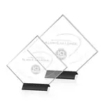 Trophée Swale en cristal Starfire sur socle noir satiné
