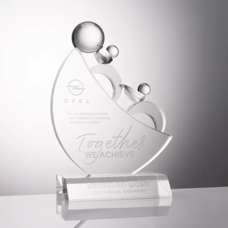 Trophée Teamwork en cristal optique