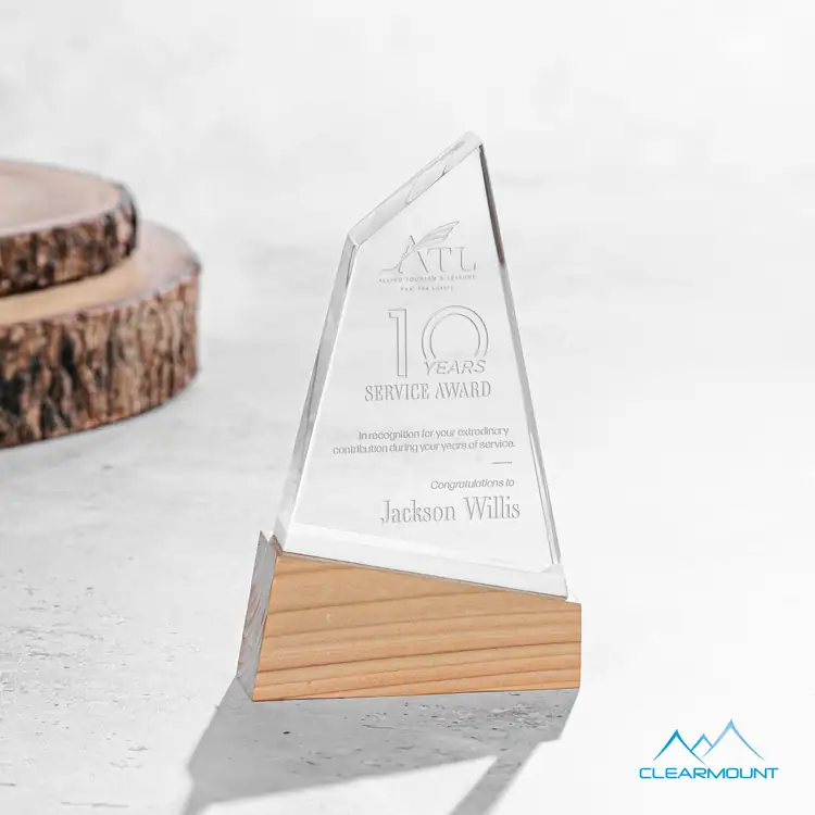 Terra Acrylic Award on Wood Base #2