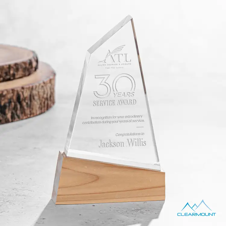 Terra Acrylic Award on Wood Base #4
