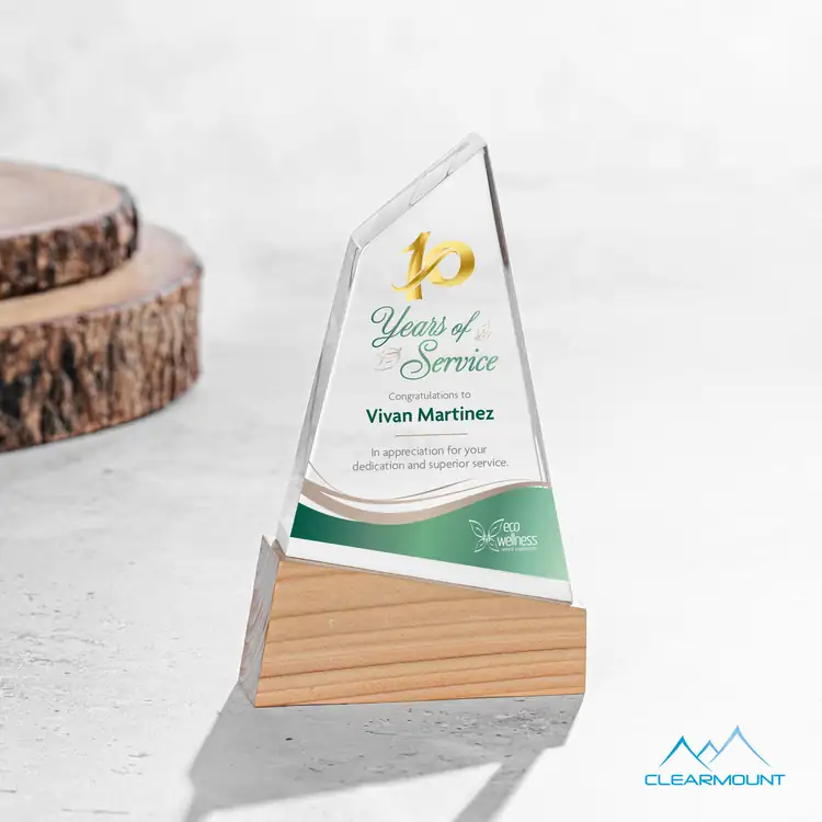 Terra Acrylic Award on Wood Base - Multicolor #2