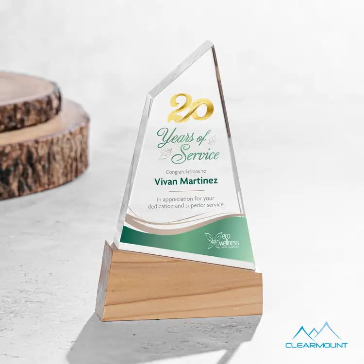 Terra Acrylic Award on Wood Base - Multicolor #3