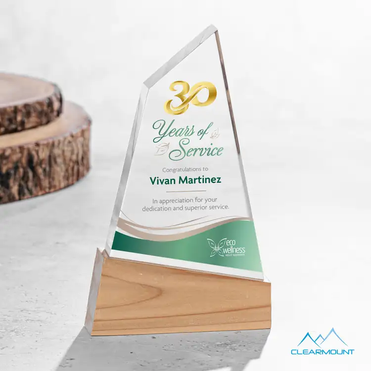 Terra Acrylic Award on Wood Base - Multicolor #4