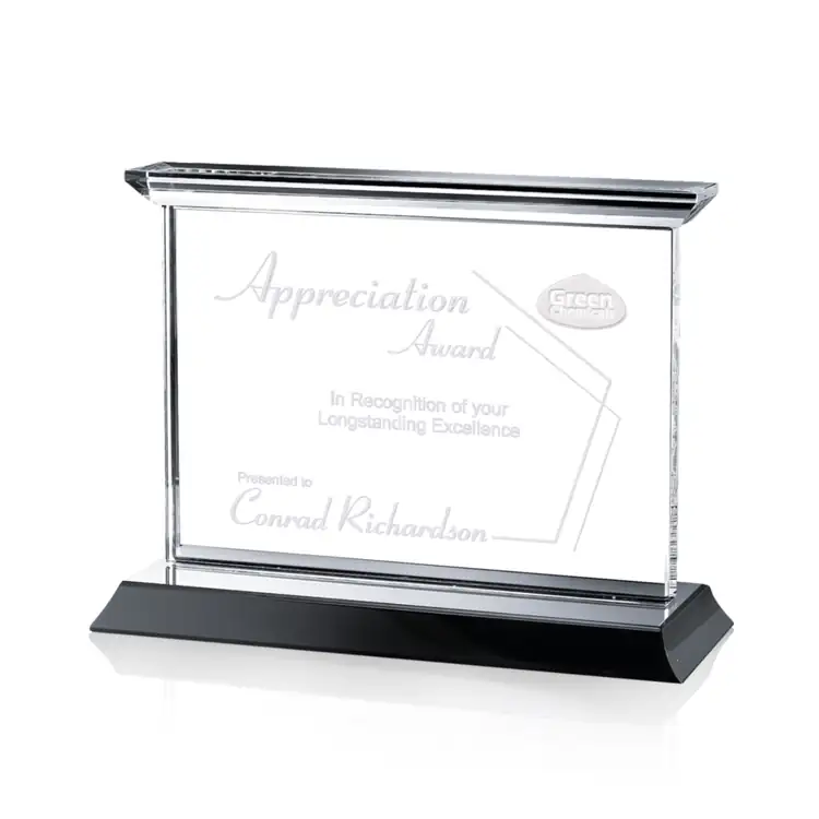 Tobermory Horizontal Optical Crystal Award on Black Base #2