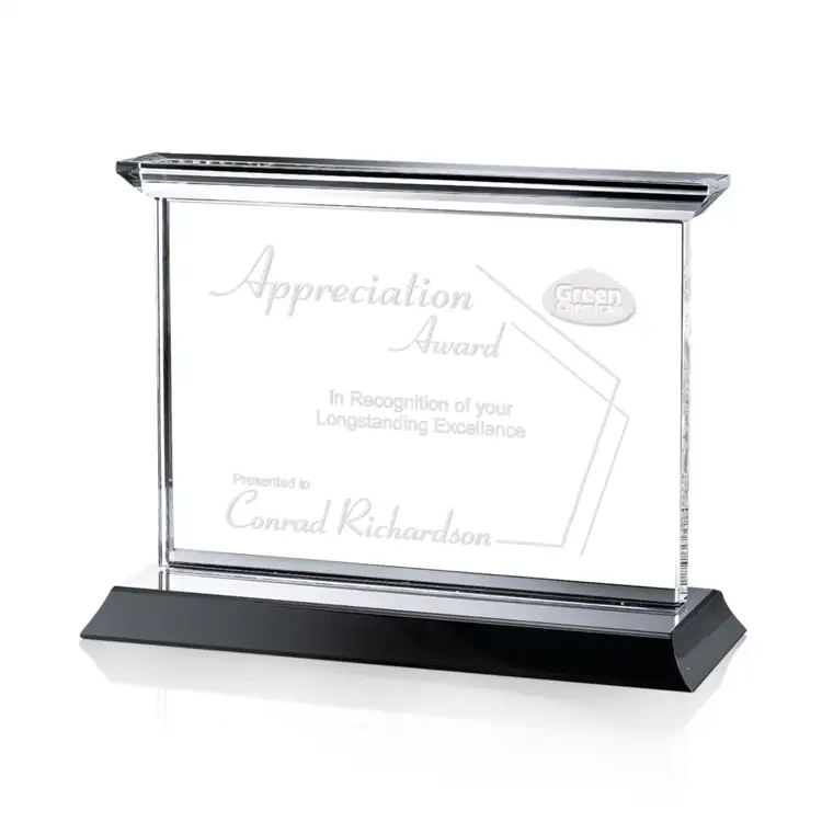 Tobermory Horizontal Optical Crystal Award on Black Base #3