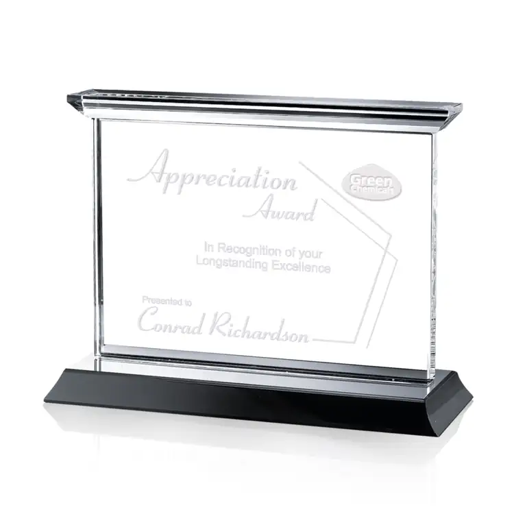 Tobermory Horizontal Optical Crystal Award on Black Base #4