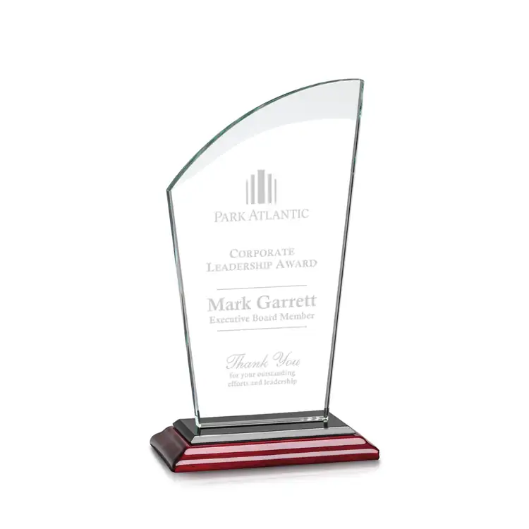Tomkins Starfire Crystal Award on Rosewood Base #2