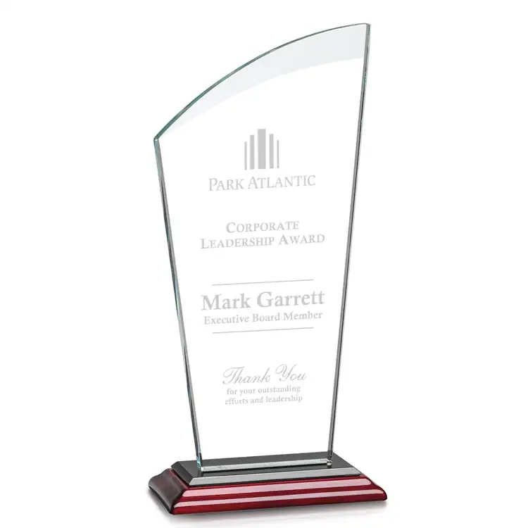 Tomkins Starfire Crystal Award on Rosewood Base #3